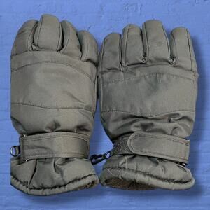 Mens Medium Black Waterproof Gloves Thinsulate 3M Fleece Lined Snow Ski Winter